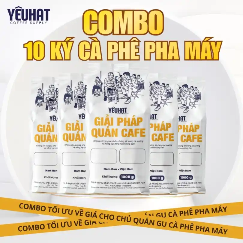 COMBO 10 GÓI - Cà Phê Robusta Pha Máy