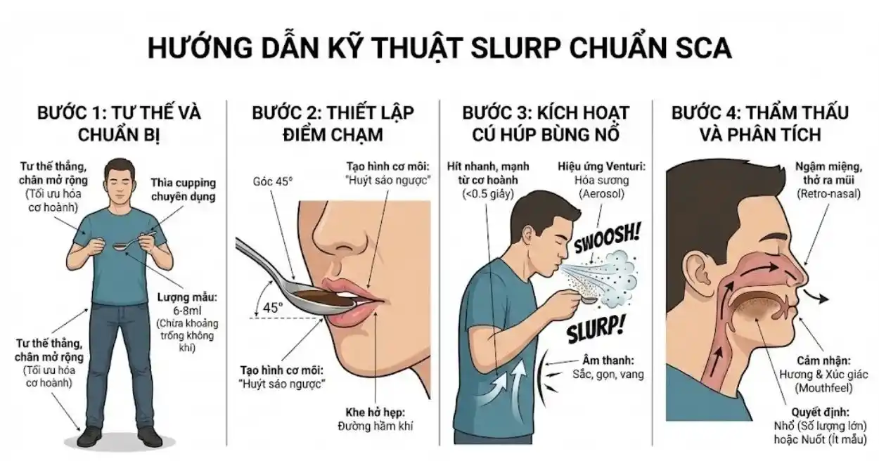 Kỹ thuật slurping trong cupping
